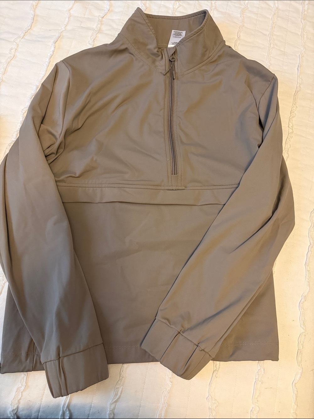 Women's Half-Zip Pullover Hoodie - Taupe